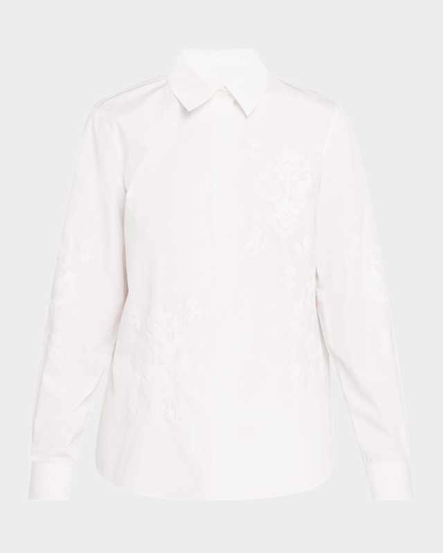 Embroidered Button-Down Cotton Shirt
